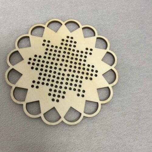 Round Cross Stitch Wood SNOWFLAKE Blank