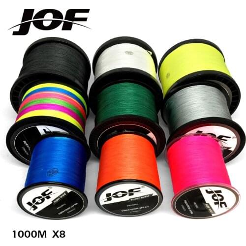 JOF Fishing Line 1000M 12LB-78LB 8 Strands Powerful Saltwater Braided Fishing Line PE 100