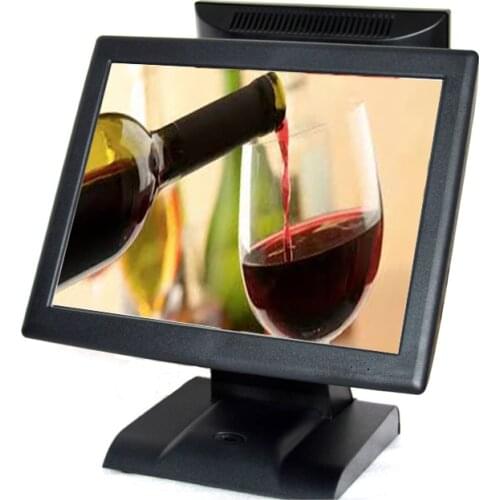 Lottery dual screen POS system for supermarket POS machine and terminal 15+12'' resistive screen cash register point of sales