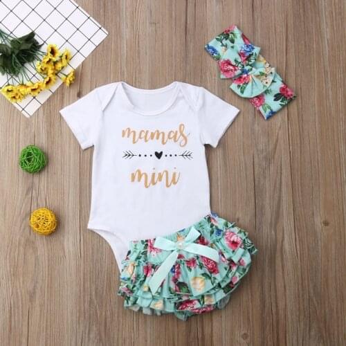 0-24 Months 3Pcs Cute Newborn Baby Girls Clothing set Tops Romper Floral Tutu Shorts Outfits Set Clothes