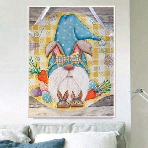 5D DIY Diamond Painting Kit for Adults Easter Bunny Gnome Full Drill Art Crystal Rhinestone Embroidery Cross Stitch Home
