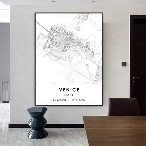 Custom Travel Wall Art Picture Italy Venice Poster Destination Canvas Painting for Living Room Home Decoration World Map Prints