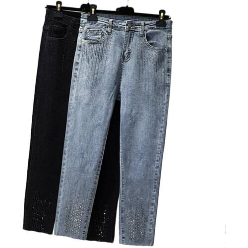 Plus Size Spring Autumn Jeans for Women Casual Trousers Denim Pants Streetwear Female High waist Stretch Slim Jeans 100 kg 4XL