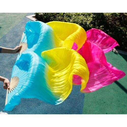 Handmade wholesale custom Pengiriman gratis 100% nyata sutra 1.8 M kerudung fan, Warna putih aksesoris Bellydance