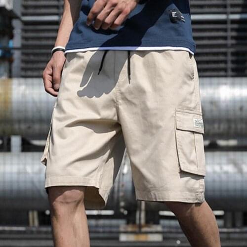 2021 New Summer Men Cotton Cargo Shorts Knee Length Wide Leg Clothing Summer Casual Fashion Beach Pants Cargo Short Men