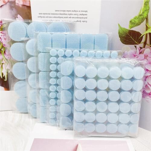 Velcros 10/15/20/25/30mm Light Blue Round Strong Self Adhesive Fastener Tape Dots Nylon Hook and Loop Adhesive Fastener Sticker