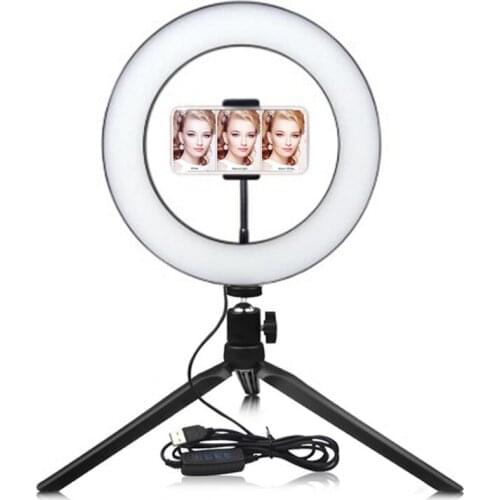 Outer Photography LED Selfie Ring Light Lamp 2700-5500K Dimmable With Phone Holder For Makeup Video Live Studio Photo Light