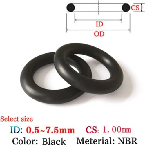 CS 1.0mm Fluoro Rubber O-Ring 10pcs Washer Seals Plastic gasket Silicone ring film oil and water seal gasket NBR material Ring