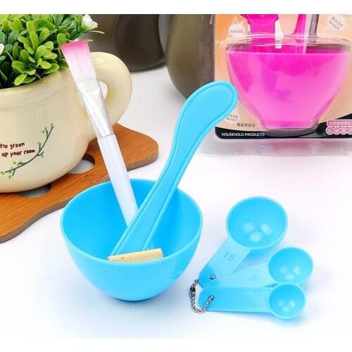 4in1 Women Face Mask Mixing Bowl Set Girls Facial Skin Care Mask Mixing Tools Kit Beauty Supplies Gadgets for Home