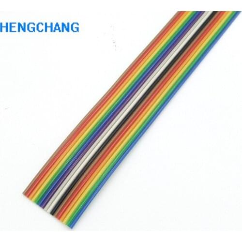 1Meter Flat Color Rainbow Ribbon Cable Wire 1.27mm Color Ribbon Cable
