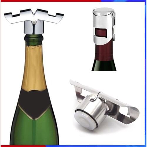 1Pcs Bar Accessories Keep Champagne Fresh Stainless Steel Champagne Stopper Sparkling Wine Bottle Plug Sealer