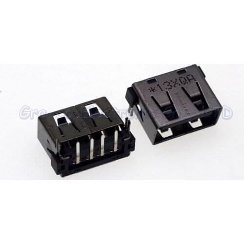 10pcs 2.0 USB Port USB Female Socket Short Type 1CM 90 degree 4P 2 fix foot