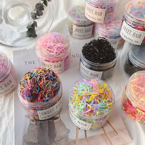 1000pcs/box Child Baby Gum Rubber Band Disposable Elastics Hair Bands Girls Ponytail Holder Rubber Bands Hair Accessories
