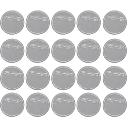 20Pcs Handmade Acrylic Round Button Badge Clear Button Pin Badges Kit Craft Painting Badges Brooch Pins Jewelry Making C1FE