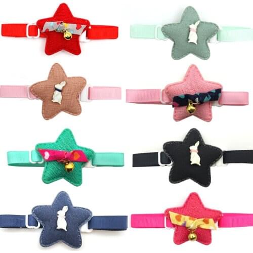 30 Pc New Pet Dog Product Star Patterns With Bell Cat Dog Bow Ties Adjustable Pet Dog Collar Bowtie Dog Accessories Pet Supplies
