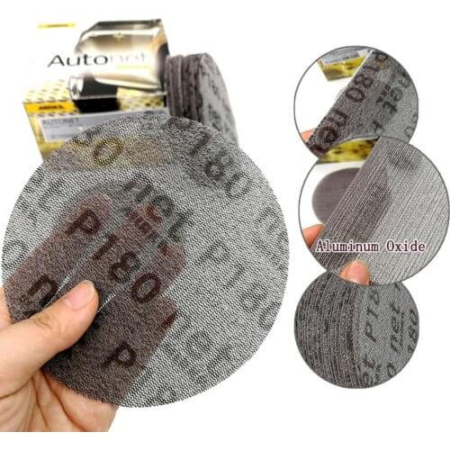 2-50Pcs 5 Inch 125mm Mesh Abrasive Dust Free Sanding Discs Anti-blocking Dry Grinding Sandpaper Grit 80 120 180 240 Grit