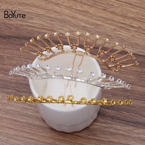 BoYuTe (10 Pieces/Lot) 42*110MM Zinc Alloy Flower Bead Caps Welding 9*70*1.2MM Iron Hair Fork Diy Hair Accessories Materials