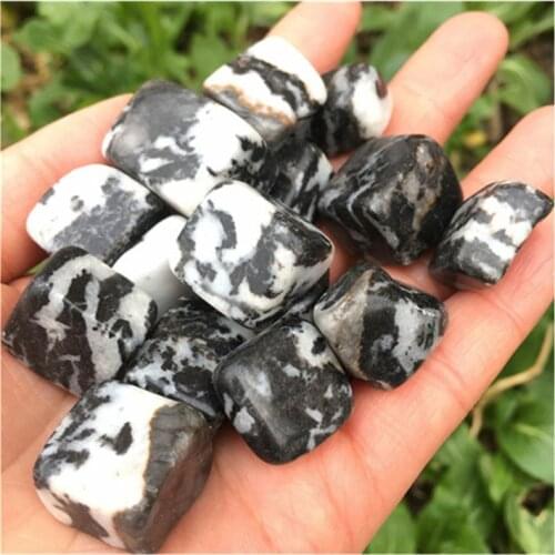 Black Stripe Cube Hand Carved Tumbled Crystals Healing Gemstones For Home Decoration