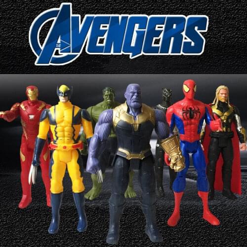 Disney Marvel 30CM The Avengers Action Figure Toy Iron Man Spiderman Captain America Thor War Machine Falcon Model Charged Toys