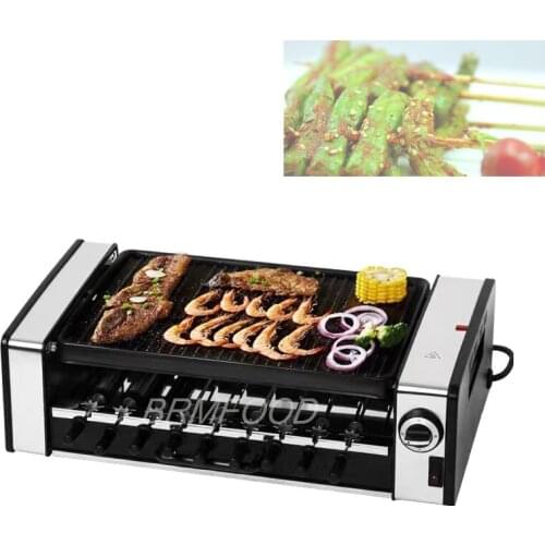 Electric BBQ Grill Automatic Rotating Skewers Machine Smokeless BBQ Grill Steak Machine Grill Electric Grill Table