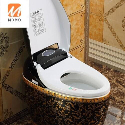 European gold integrated intelligent black toilet, color classic toilet, instant heating, automatic flap drying Closestool