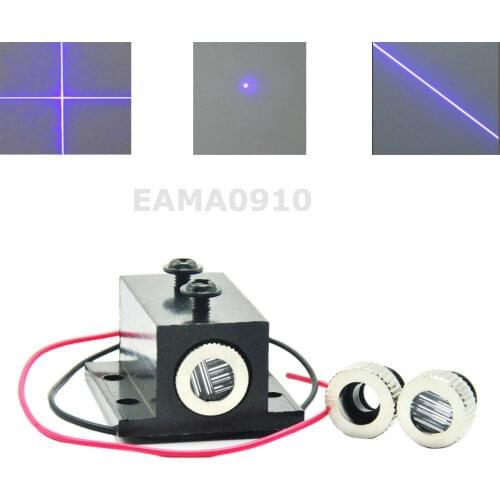 Focusable 405nm 10mW Dot/Line/Cross Violet/Blue Laser Diode Module w/ Heatsink