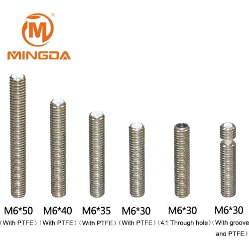 Stainless Steel Throat Long M6 30mm 40mm Threaded For MK8 MK9 1.75mm Filament 3D Printers Parts Tube Full Metal Part 4.1