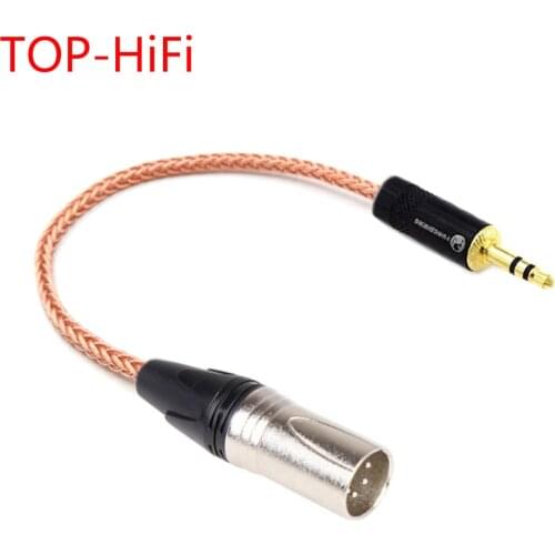 TOP-HiFi DIY Single Crystal Copper 3.5mm Stereo Male to 4pin XLR Balanced Male Audio Adapter Cable 3.5 to XLR Male to Male