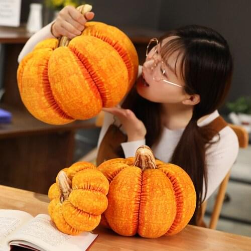 Simulation Pumpkin Plush Stuffed Toy Halloween Decorations for Home Soft Vegetables Doll Sofa Pillow Cushion Kids Christmas Gift