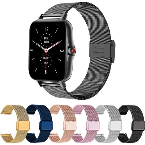 Metal straps for Amazfit GTS2 Mini/2/2e/GTS/GTR 42mm smart watch 20mm Bracelet Watch band for Amazfit bip u pro/ bip Wrist strap