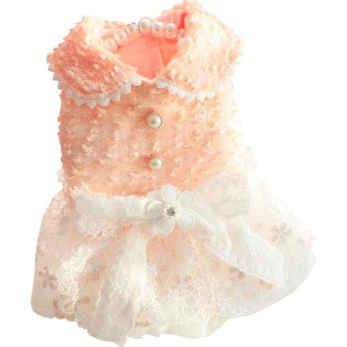 Cute Pink Dog Dress Coat Winter Cat Doggie Puppy Small Dog Clothes Chihuahua Yorkshire Pomeranian Poodle Schnauzer Clothing