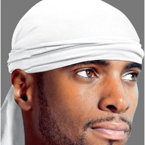 Mens Satin Bandanna Turban Wigs Men Silky Headwear Spandex Accessories Hair Kings Headband Pirate Durag Hat M5D8