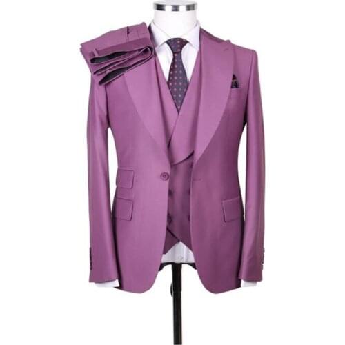 High Quality Men Suits 3 Pcs Wedding Slim Fit Costume Homme Groom Suits Tuxedos Party Prom Terno Masculino Blazer