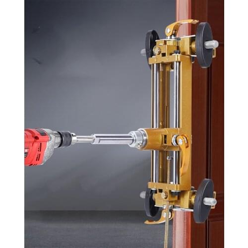 Wooden Door Lock Hole Opener Device Set Wood Door Lockhole Slotting Machine Doorlock Mortising Template Jig Lock Mortiser