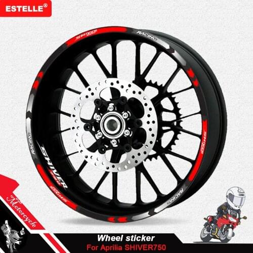 6 styles New Motorcycle 17inch Wheel Decal Reflective Waterproof Sticker For Aprilia SHIVER 750