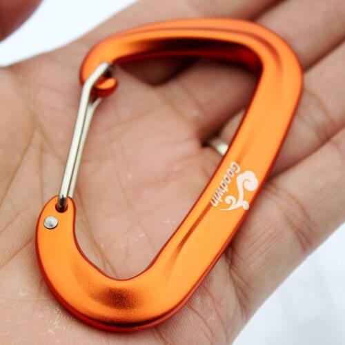 New 4 Pcs Aluminum Alloy D Shape Climbing Carabiner Screw Lock Bottle Hook Buckle Hanging Padlock Keychain Camping Hiking