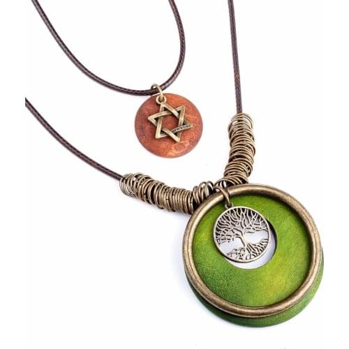 Fashion Jewelry Gifts for Women Accessories Neckless Choker Tree of Life Best Friends Pendant Israel Long Star of David Necklace