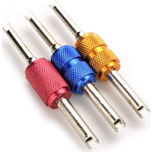 New Double Sides Auto Truck Bike Tire Tyre Valve Dual End Car Tire Valve Stem Core Remover Core Wrench Spanner Repair Tool Blue