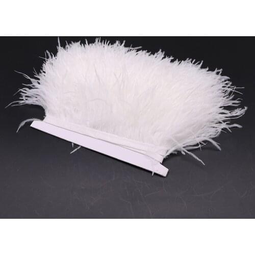 1 Meter 8-15cm Ostrich Feathers Trim Fringe for Dress Skirt Decoration Sewing Crafts Ostrich Plume Ribbon Wholesale