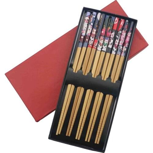 Chopsticks Gift Boxs Chinese Wooden Chopsticks Traditional Vintage Handmade Natural Chopsticks Reusable Kitchen Chopsticks