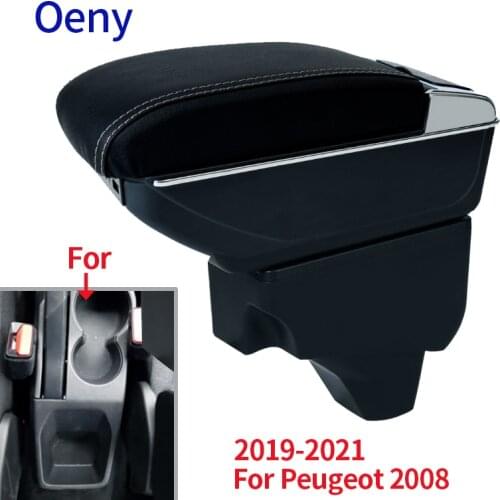 For Peugeot 2008 Armrest For Peugeot 208 Car Armrest box 2019 2020 2021 Retrofit parts Interior Storage box accessories USB LE