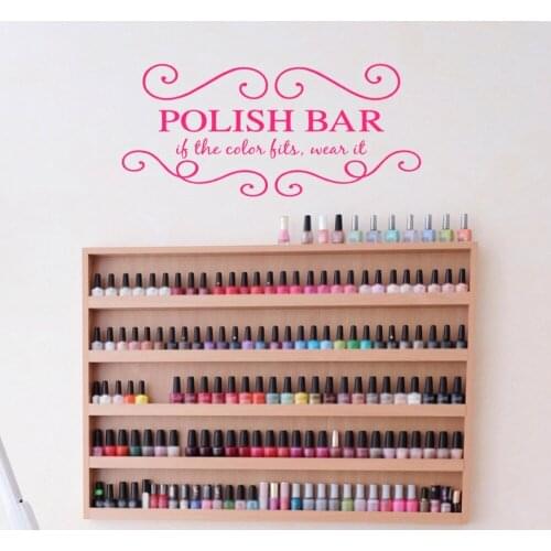 Nails Salon Wall Decal Girls Beauty Salon Wall Stickers For Polish Bar Hands Spa Interior Adhesive Home Decor
