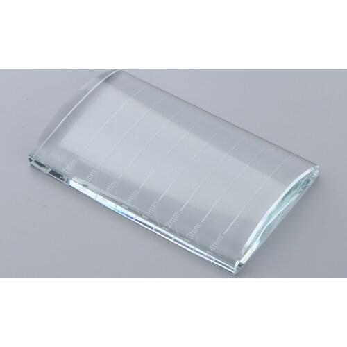 Durable U Curved Large Volume Stand Crystal Glass Adhesive Glue Pallet Holder for Eyelash Extensions Makeup Tool