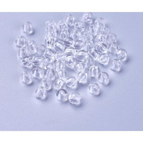 Transparent Clear Acrylic Round Beads, about 4mm in diameter, hole:1mm