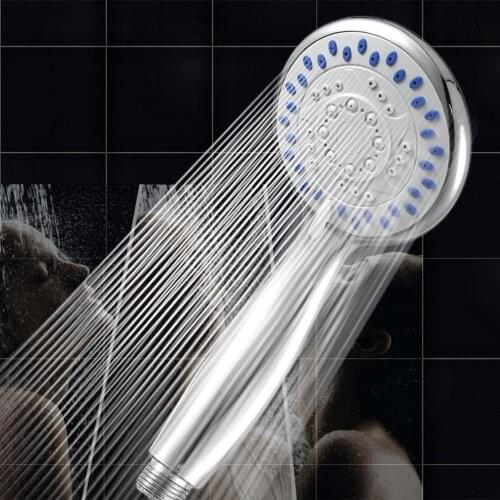 Silver Chrome Shower Head With 3 Mode Function Spray Anti-limescale Universal Handheld Home Bathroom Water Saving Accessories
