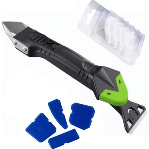 Silicone Scraper Remover 5-In-1 Caulking Grouting Tool Sealant Finishing Cleaning Kit Kitchen Window Cleaner Scrapers Set