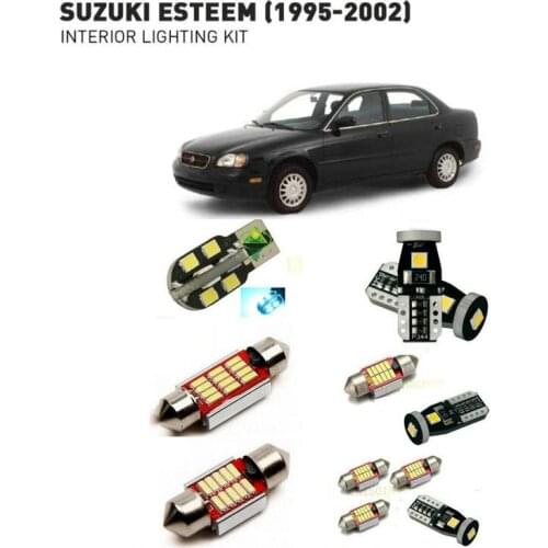Led interior lights For Suzuki esteem 1995-2002 9pc Led Lights For Cars lighting kit automotive bulbs Canbus