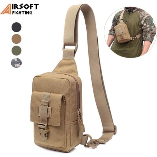 Tactical Chest Bag 1000D Shoulder Bag Backpack Outdoor EDC Pack Pouch Large Capacity Hunting Camping Phone Holder Case