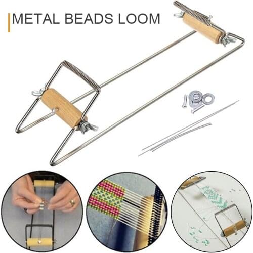 Beads Loom DIY Metal Bead Loom Craft Belt Jewelry Bracelets Keychain Weaving Making Machine 31.5*6.5*7.5cm