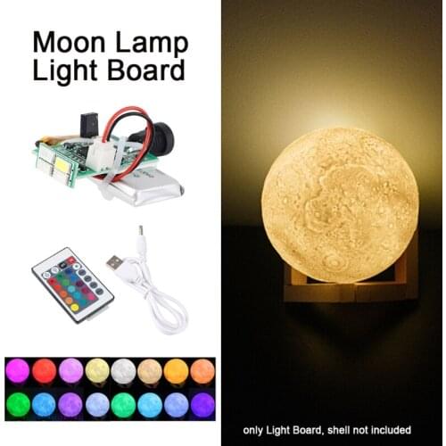 16 Colors USB LED Moon Lamp Board Remote Control Light Source Night 3D Printer Parts With Remote Control J0PB
